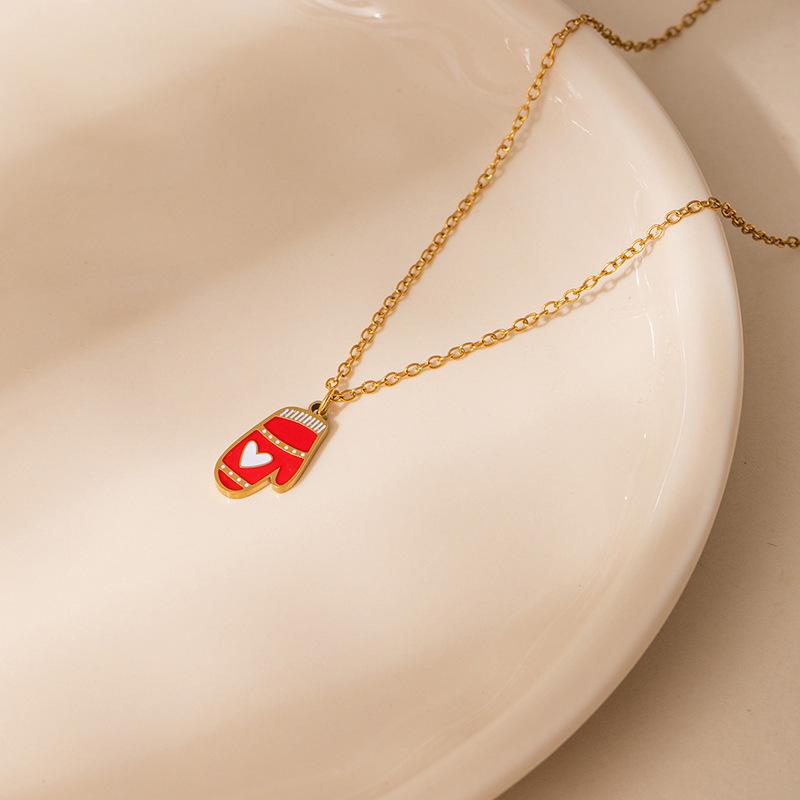 Christmas Cartoon Santa Claus & Reindeer Necklace - Light Luxury Clavicle Chain Pendant