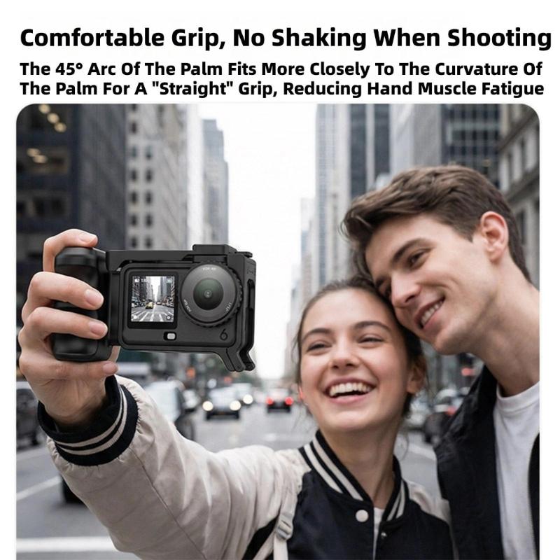 Camera Protective Handle Frame with Quick Detach Function Cold Shoe Mount Ergonomic Comfort Stability Boost for Action 6