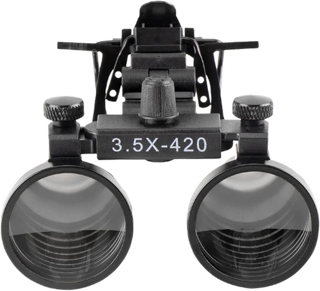 EUSTOMA Clip-on Magnifying Glass, Mini Binocular Loupe, Attaches To GlassesGoggles, Lightweight, Metal Clip for Tighter Fit, 2.5x3.5x Magnification,