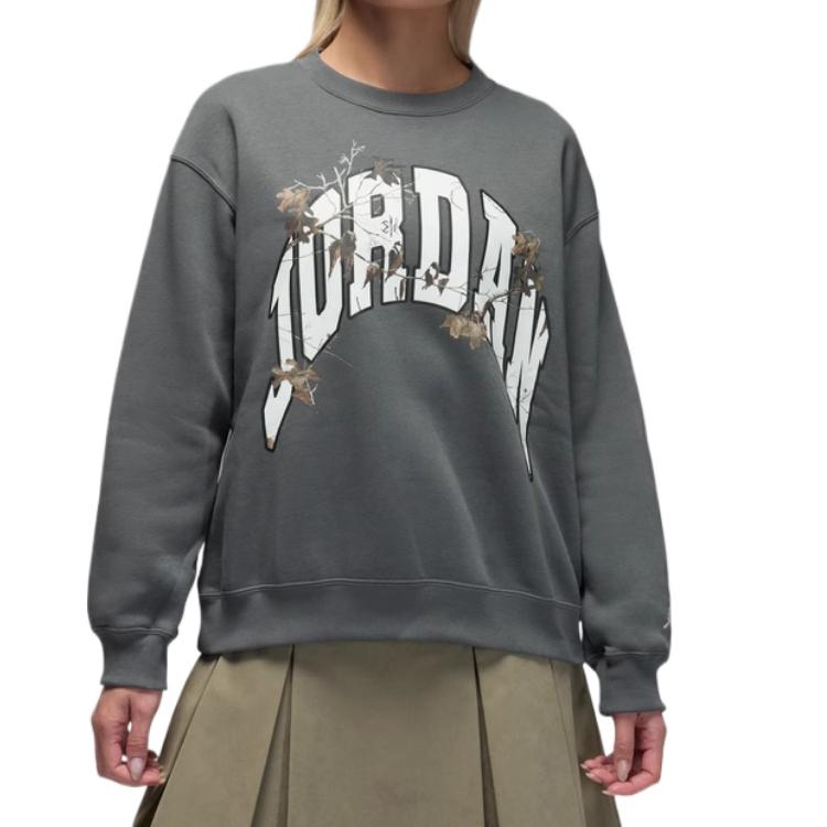 

New Jordan Sweatshirts Women s Iron Gray/Sail White HV0473-068 XL