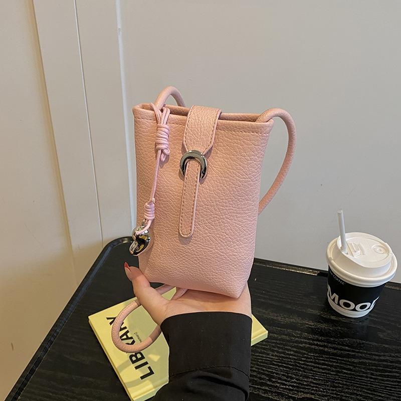 Simple retro mobile phone bucket bag new fashionable summer texture shoulder bag casual versatile messenger bag