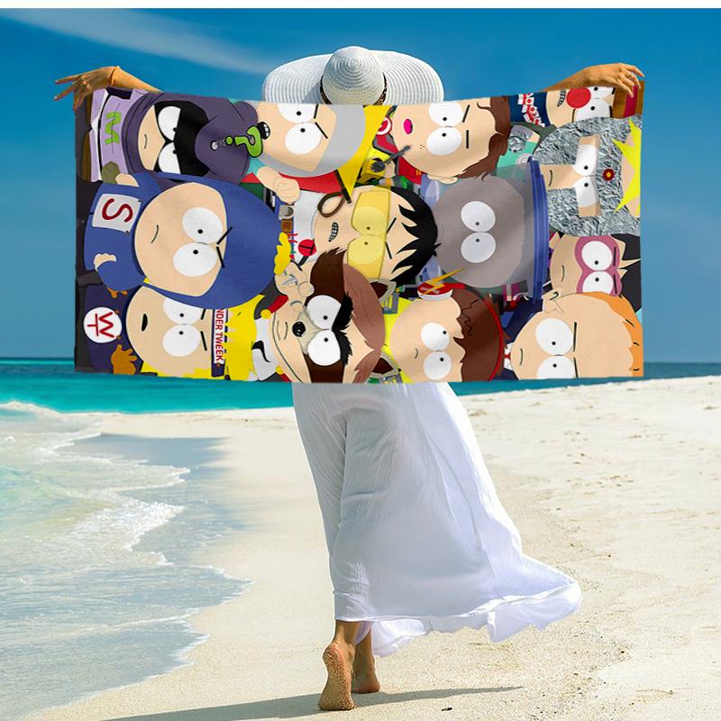 Ultra-Soft Beach Towel with South Park Theme,Ideal for Pool - Camping, Diving - Perfect Travel Essential, Vibrant Beach Towel.