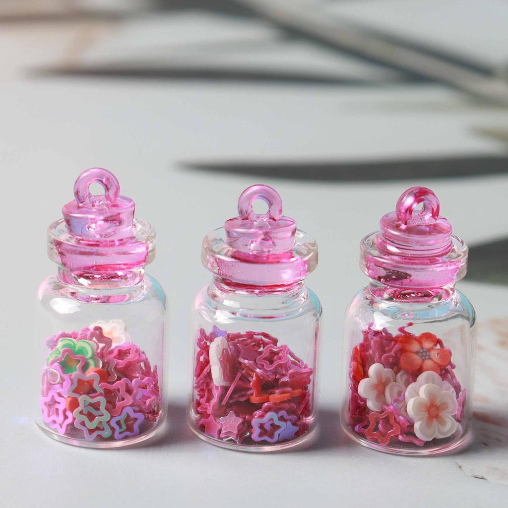 10 Stück Mehrfarbige Mini Sternflasche Miniatur Harz Ornamente Feengarten Dekoration Mikrolandschaft