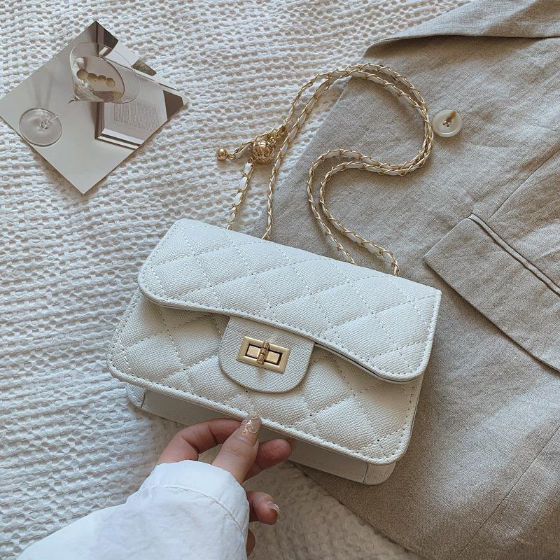 

Сумка женская 2025 новая высокотекстурная сумка-цепочка Xiaoxiangfeng ромбовидная сумка на плечо сумка через плечо мини маленькая квадратная сумка бежевый
