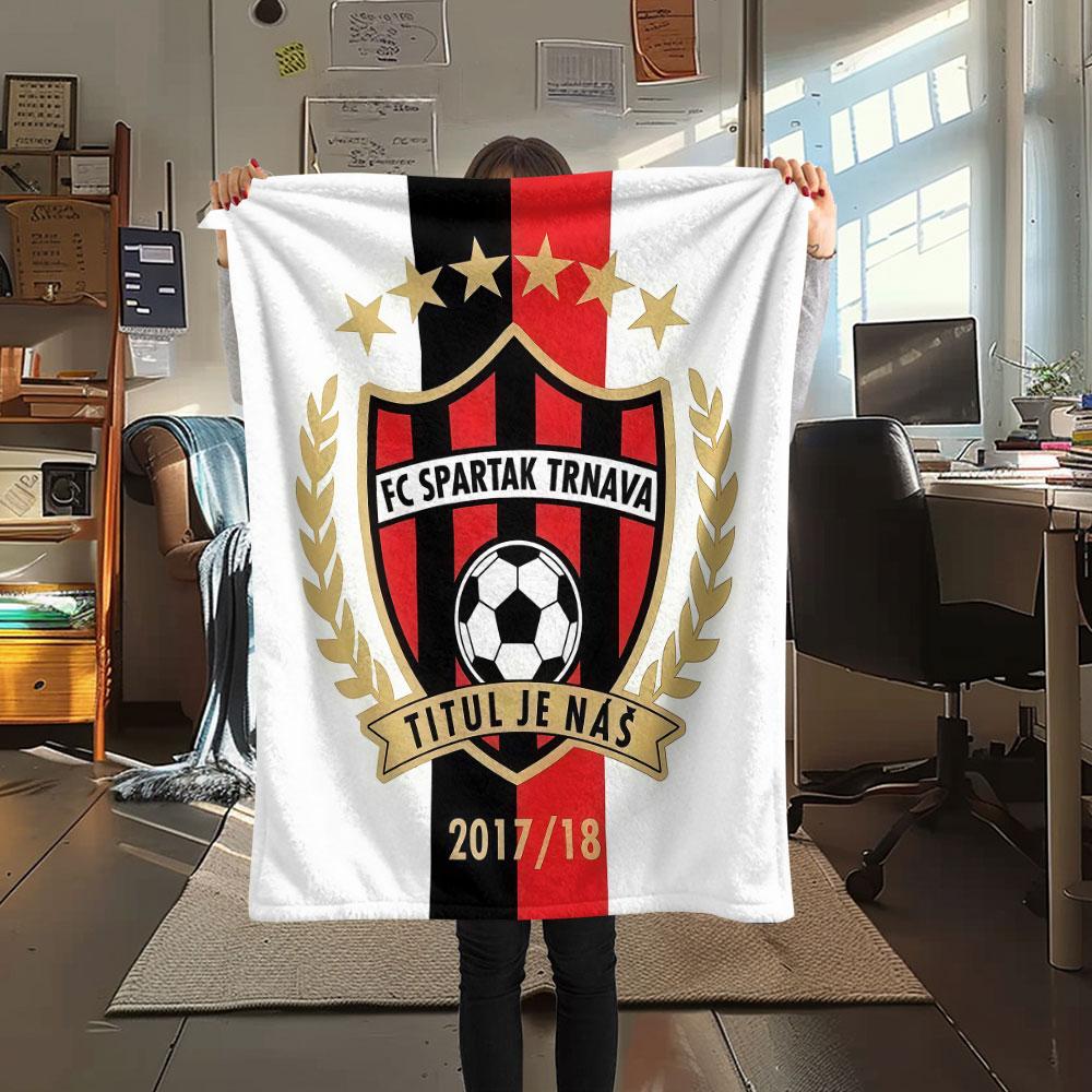 1PC FC Spartak Trnava Patterned Flannel Blanket Suitable For All Seasons for Home Decor Warmth and Comfort Gifts Holiday Present
