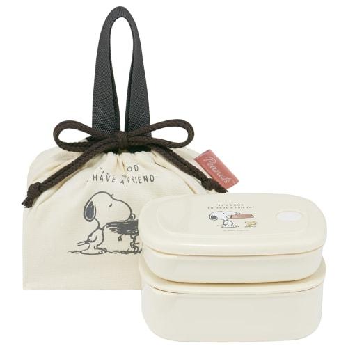 Skater 3-Piece Storage Container Set (280ml, 400ml) with Drawstring Bag, Snoopy Badge, KSLGD2-A