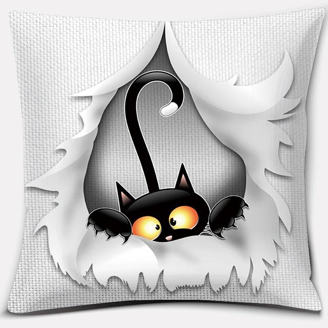 Cartoon Cute Cat Animal Series Printed Pillowcase Decoration Accessories for Holiday Party Living Room Bedroom Home Decor