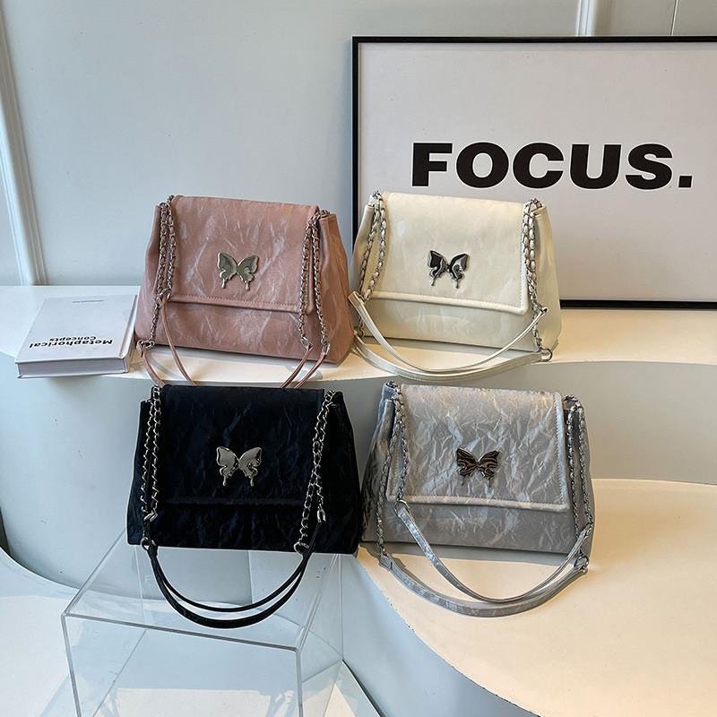 IELGY Butterfly Element Envelope Bag, Silver Shoulder Bag
