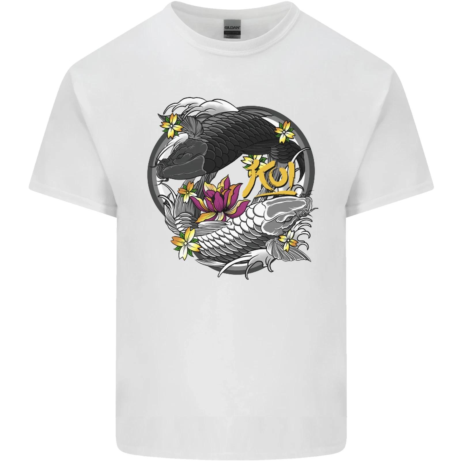 Koi Carp Yin and Yang Fish Pond Kids T-Shirt Childrens L