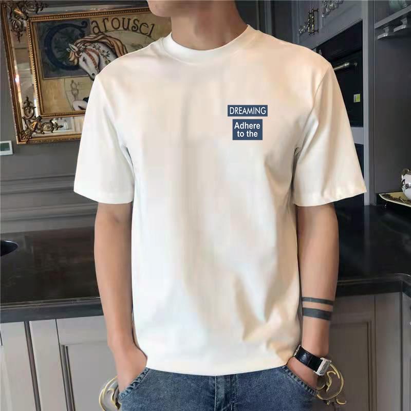 

Versatile Summer Short Sleeved Trendy T-shirt Simple Slim Fit Men s Base Shirt Base Top Thin Men s Shirt S