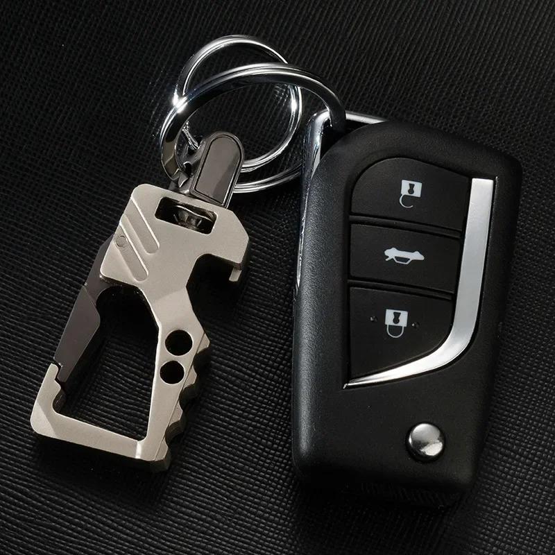 Multifunctional Men's key Chain Metal Waist Belt Clip Anti-lost Buckle Key ring Accessories Car keychain Bottle Opener Pendant