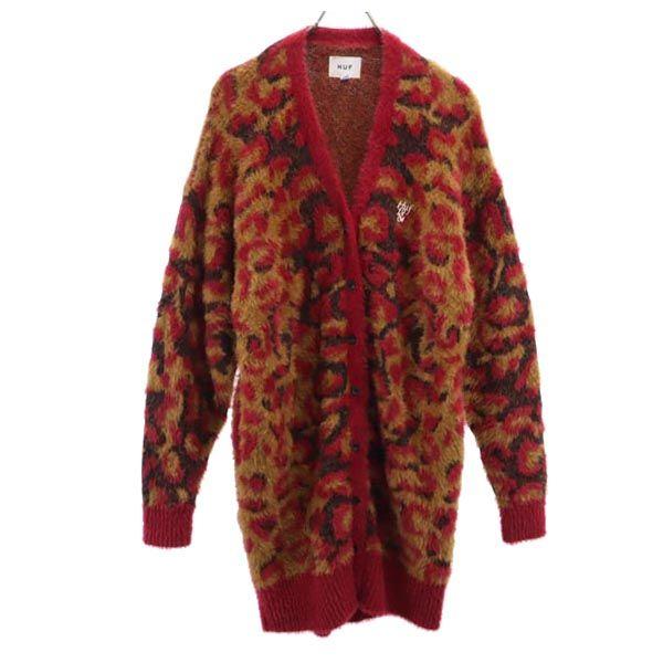

HUF Overall handle Long sleeve Shaggy Long cardigan S Red series Women Used