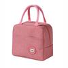 Kids Lunch Bag Insulated Leakproof Thermal Cooler Tote Box with Handle and Zipper, Pink, 23x21x13cm