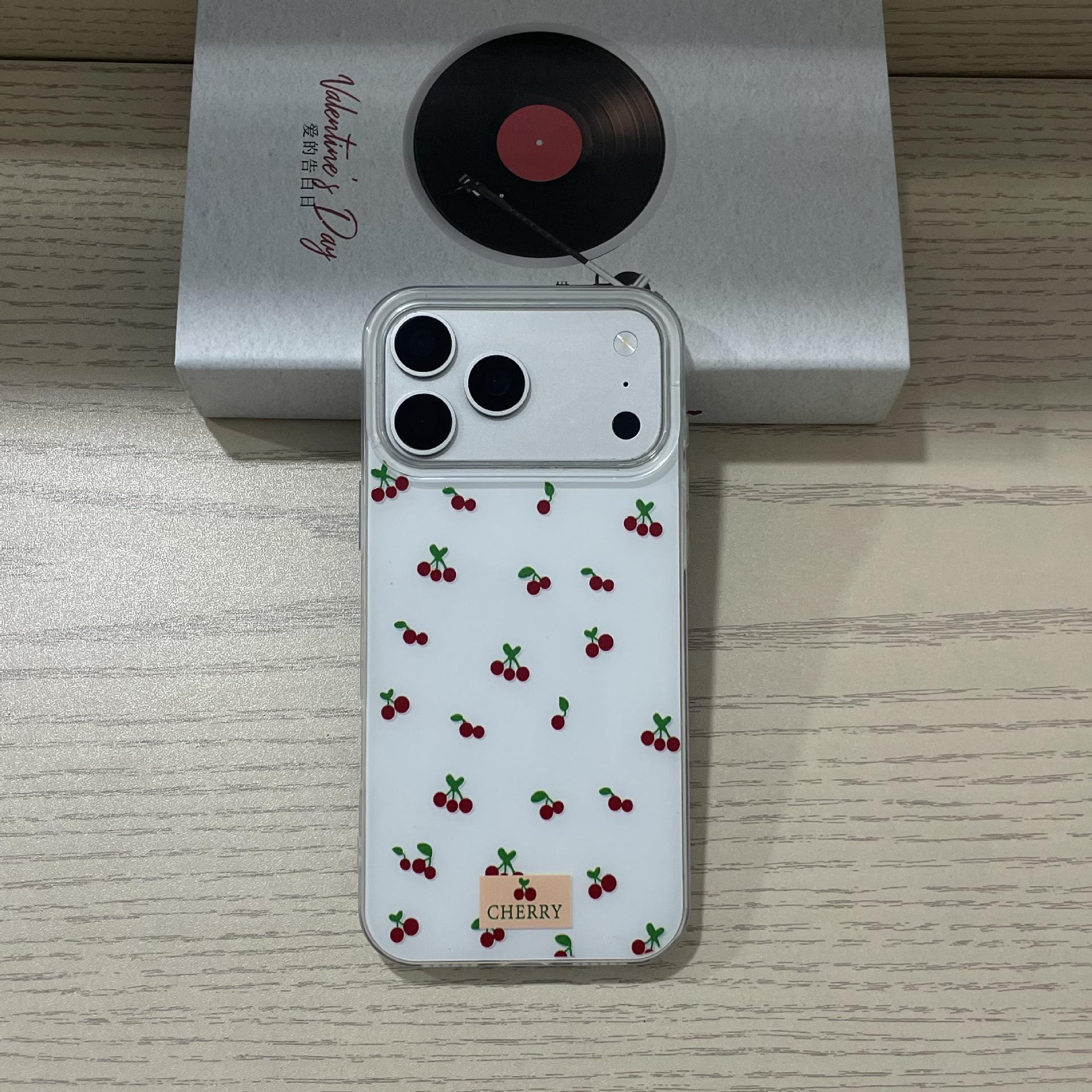 

KT Cat Glossy Silicone Phone Case for iPhone 17 Pro Max - Cherry New Style iPhone 17 Pro Max