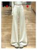 Spring 2026 Deep Gray Plus Size High-Waisted Wide-Leg Pants for Women
