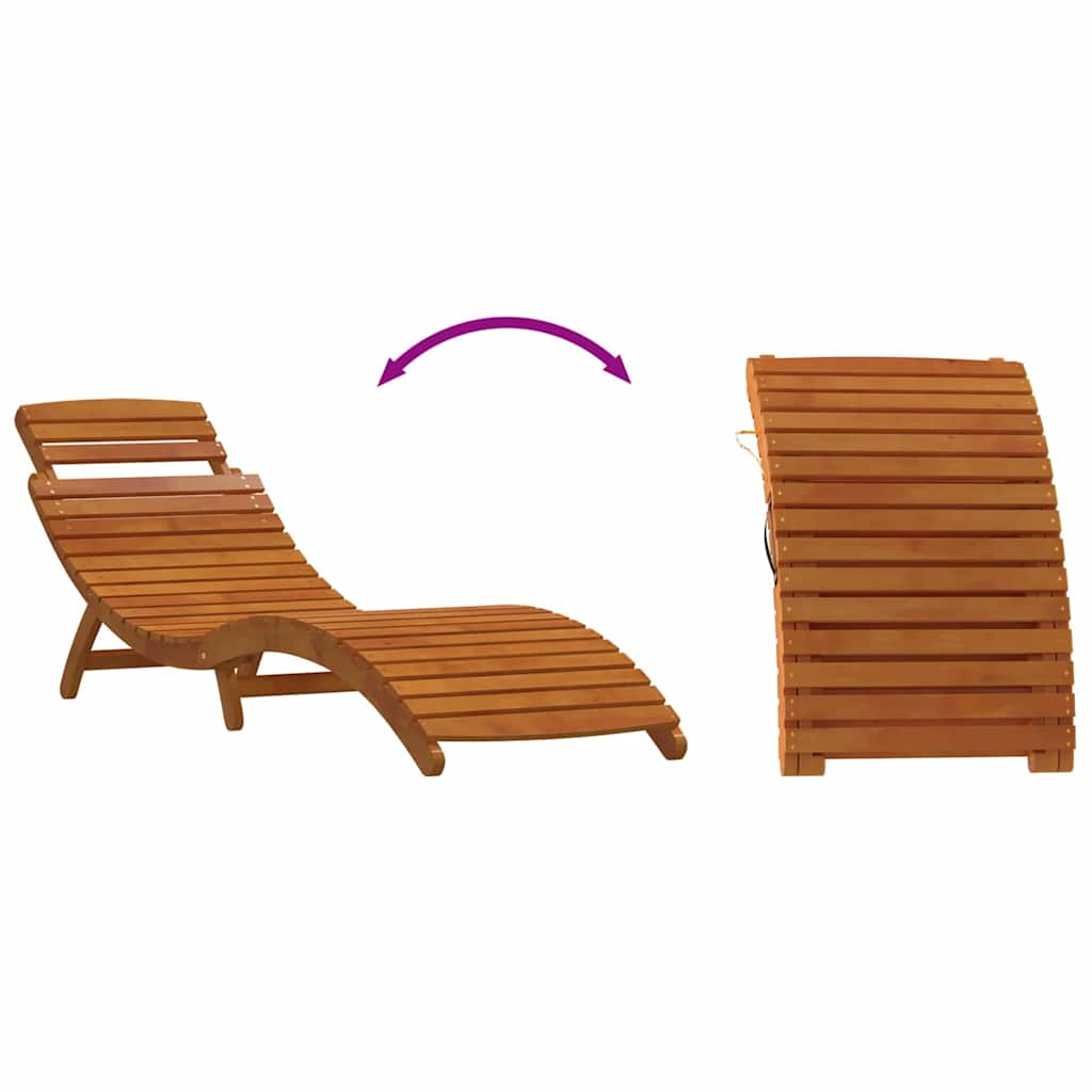Sun Lounger with Cushions 2 Pcs Light Grey Solid Acacia Wood