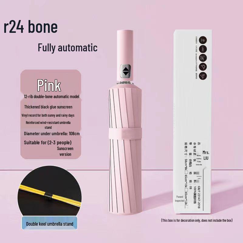 Q Fully Automatic Extra-Large Umbrella: Sun & Rain Dual Use, Reinforced Anti-UV Sunshade for Men & Women.