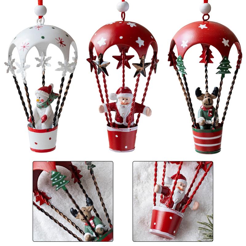 1PC Christmas Tree Ornament Pendant White Iron Hanging Pendant 6x11cm Festive Decoration For Holiday Home Or Table Display