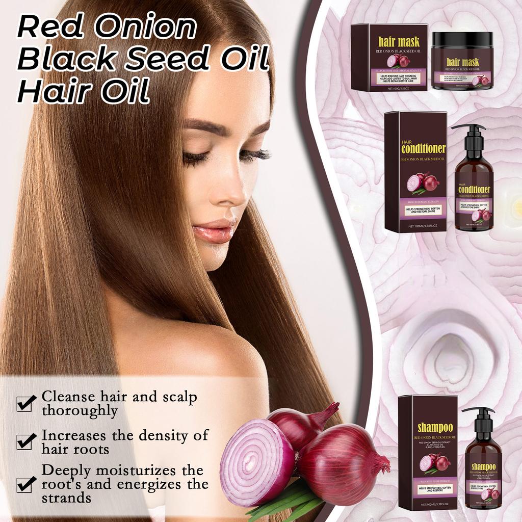 100ml Red Black Seed Oil Hair Care Series Scalp Cleansing Care Hair Smooth And Shiny Hair Care