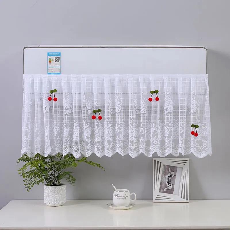 Elegant blondert brodert design Anti-direkte blåsing Klimaanleggtrekk Stoff Veggmontert Støvtett Etui Hjemmedekorasjon