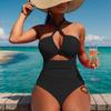 Bañador de una pieza Color liso Tirantes Conservador Playa Bikini Caliente Mujer