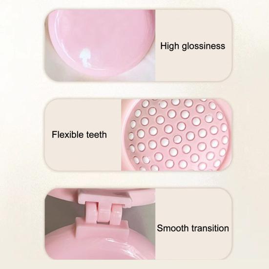 1/2Pcs Mini Air Cushion Brush with Mirror Folding Round Mirror Scalp Massage Brush