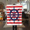1Pc 2D FLAT Red Stripe Marine Print Flannel Blanket,High quality Comfortable for All Seasons,Home Decor,Warmth and Comfort,Perfect for Christmas Gifts
