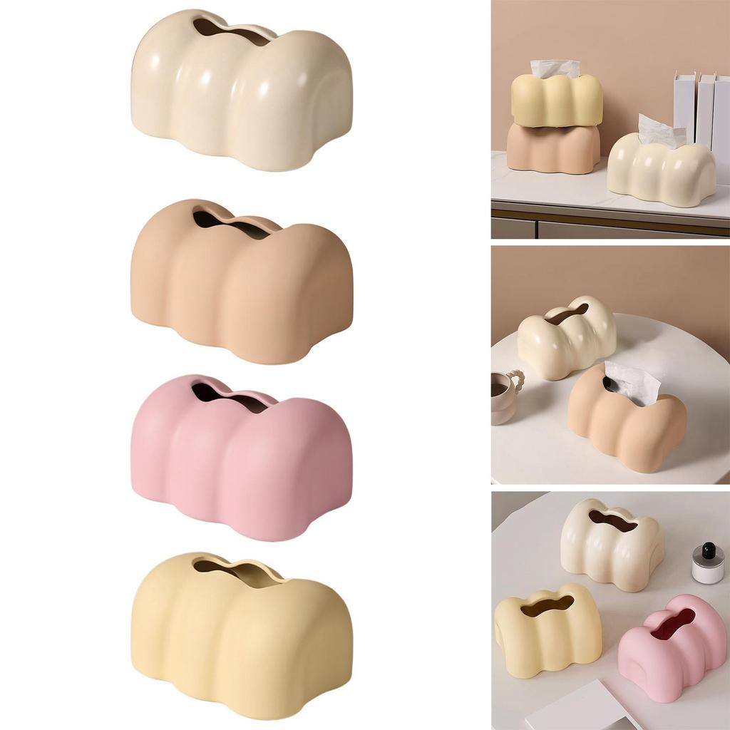 Ceramic Tissue Cover Desktop Ornaments Storage Boxes for Hotel Kitchen Household
