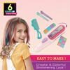 1 Set Kids Hair Chalk Wand Kit with 6 Color Dye Brush Clips Washable Girls Temporary Hair Coloring Styling Tools Birthday Gifts