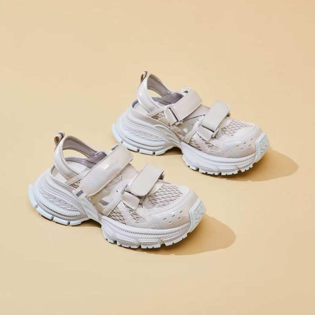 

Velcro thick-soled hollow bag head sports sandals women s summer new mesh breathable casual dad shoes 40 синий