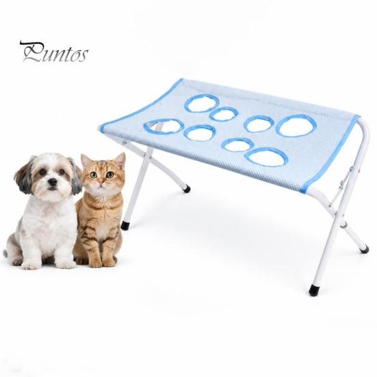 Adjustable Pet Grooming Stand Table with Foldable Stand, Strap, Cat Hammock, 8-Hole Small Dog Tool Washing Station for Bathing, Nail Trimming of Dogs
