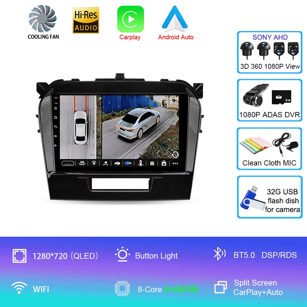 Android 14 Car Radio For Suzuki Vitara 4 2014 - 2018 Multimedia Video Player Navigation Stereo GPS No 2din 2 Din Dvd
