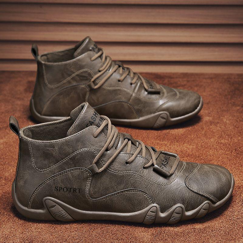 Flat Round Toe Leather Shoes for Men Moccasin Chelsea Soft Man Casual Shoe Classic Original Retro Pu Comfortable on Sale Adults