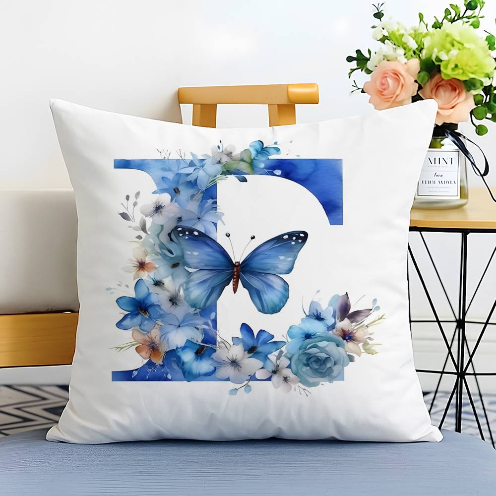 Creative Letters Floral Print Pillow Case Printed Brushed Fleece Pillow Baby Skin-Touch Eco-Friendly Dye-Sublimat