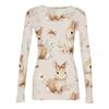Women's Casual Fashion Round Neck Easter Print Long Sleeve Strip Top