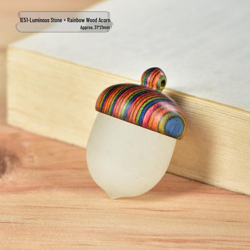 Ebony Rosewood Acorn Color-Block Wooden Ornament Pendant