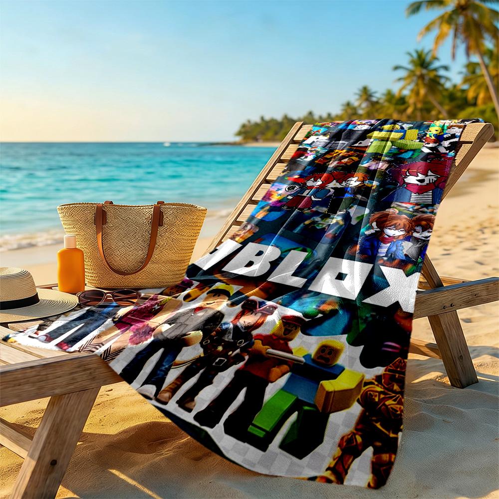 Roblox Strandtuch Superweiche Mikrofaser Schnelltrocknendes Gewebe Bequem Leicht Perfekt für Reisen Yoga Camping und Schwimmen