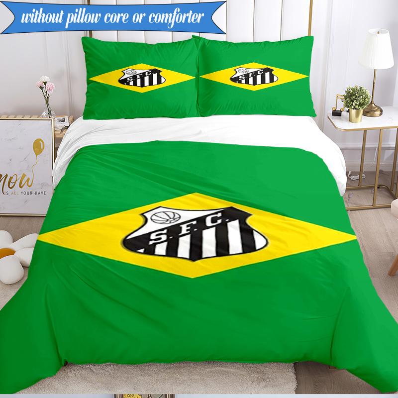 3PCS Powerful Football Crest Design Printed Soft Bedding Set,Including 1pc Duvet Cover And 2pcs Pillowcases Perfect for Bedroom, Dormitory, Fan gift