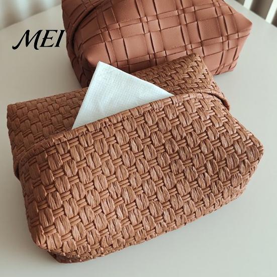 Convenient Tissue Holder for Car Foldable PU Leather Box, Multi-Purpose Desktop Storage Organizer, Travel Portable Case Simple Style Napkin