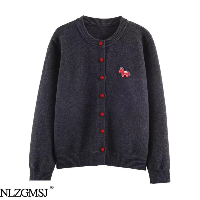 Spring 2026 Red Button Knit Cardigan: Stylish & Versatile Long Sleeve Large