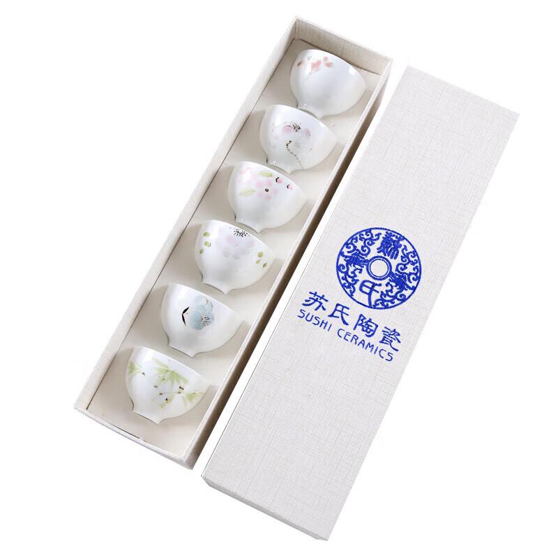 Su s Hand-Painted Floral Ceramic Kung Fu Tea Cup Set Kung Fu Teacup