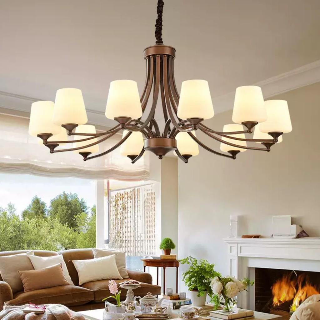 American Retro Iron Art Chandelier for Living Room, Bedroom, Dining Room - Modern & Country Style