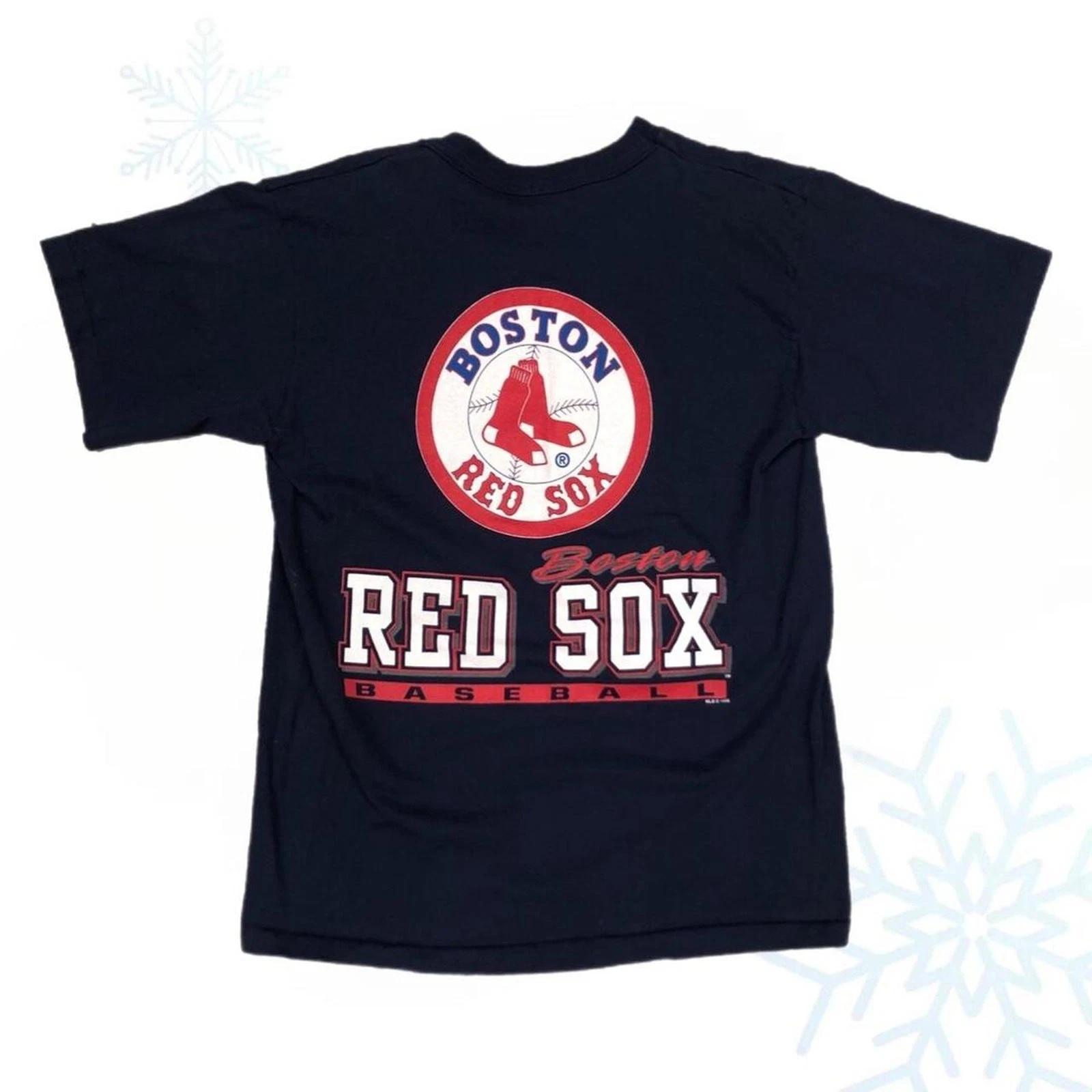 Vintage 90s MLB Boston Red Sox Baseball Salem Sportswear T-Shirt Large Navy S
