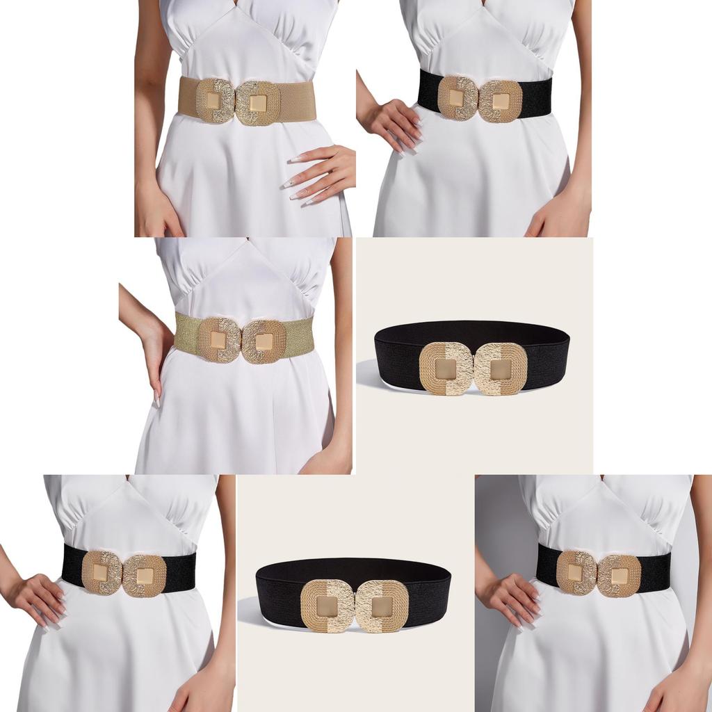 Style Wide Leather Belt For Women With Adjustable Metal Hook Buckle For Coat And Dress