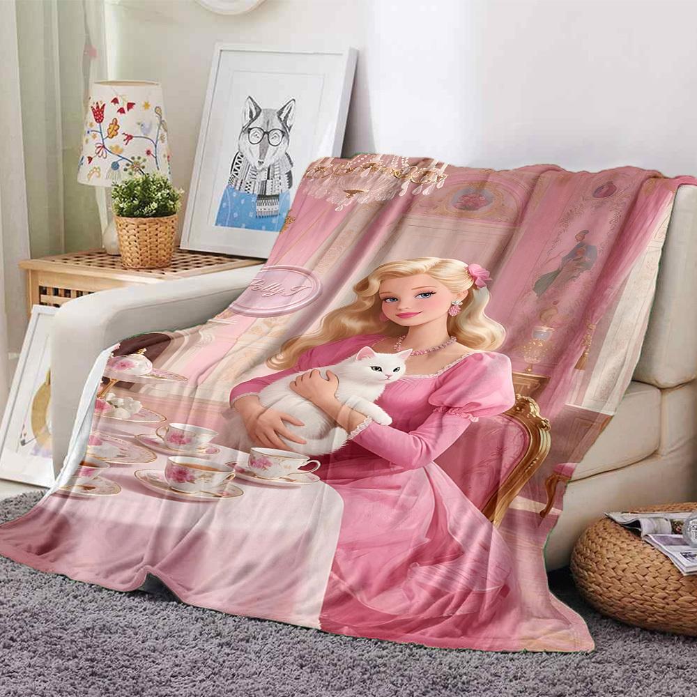 1pc tea party Flannel Blanket Soft Warm Throw for Home, Office, Travel, All-Season Cozy Bedding GiftL1035 80cmx120cm(31inx47in)