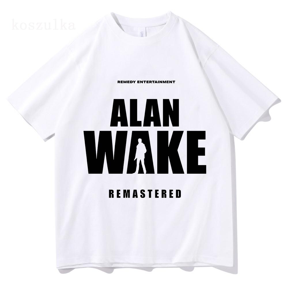 Alan Wake 2 Spiel Druck T-Shirt Baumwolle Kurzarm Damen Herren T-Shirts Streetwear Unisex Locker Freizeit Rundhals Damen T-Shirt Top