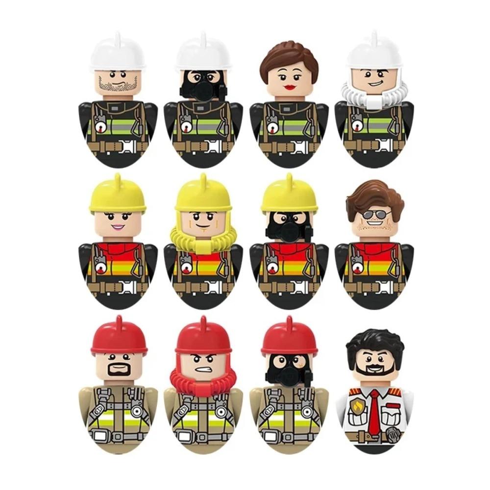 Stadt Charaktere Actionfiguren Bausteine Polizist Lehrer Feuerwehrmann Beruf Mini Figur Puppen Bricks Set Kinderspielzeug