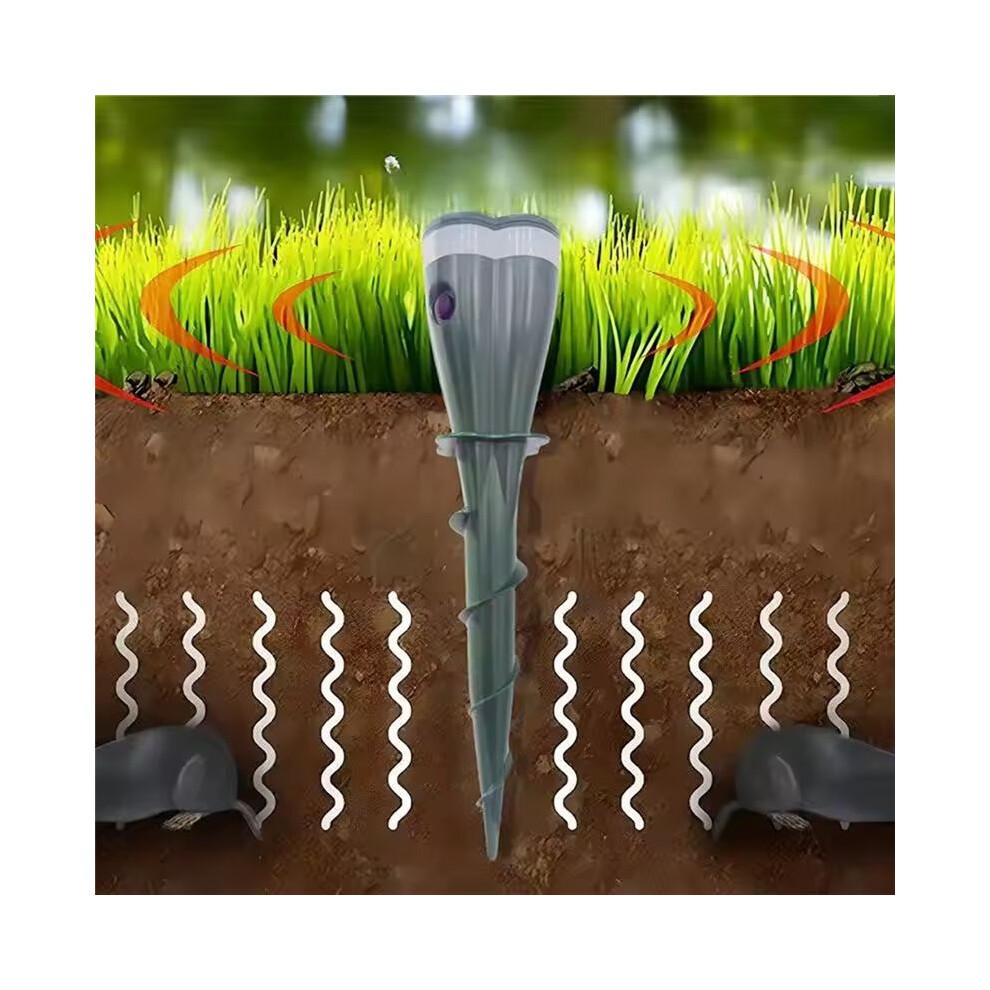 Solar Powered Waterproof Spiral Mole Repellent Ultrasonic Rodent/Snake/Bird Animal Repellent for Farm Courtyards