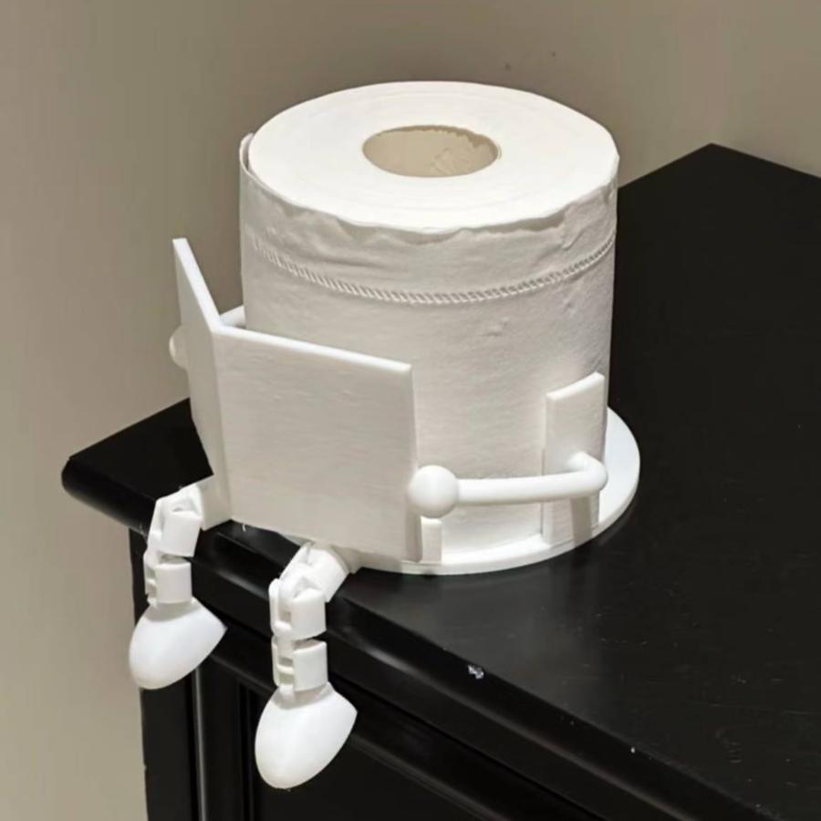 3D Printed Toilet Paper Holder Reading Companion Roll Paper Stand Decorative Figurine Toy Decoration
