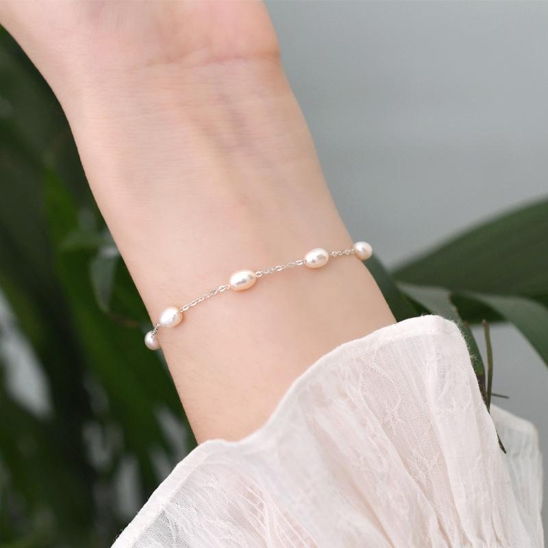 Freshwater pearl millet bead bracelet niche design love fringed bracelet high-end temperament simple pearl jewelry